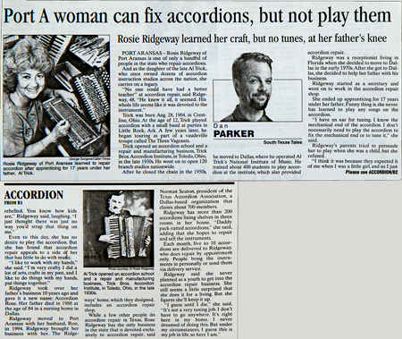 Port A Woman can fix accordions, but not play them